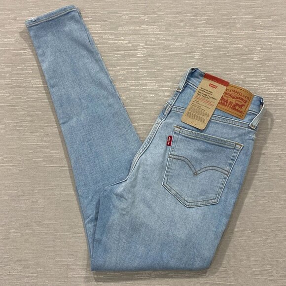 Levi's 720 Jeans Womens 27 x 28 High Rise Super Skinny Light Wash Stretch Denim - Picture 1 of 15